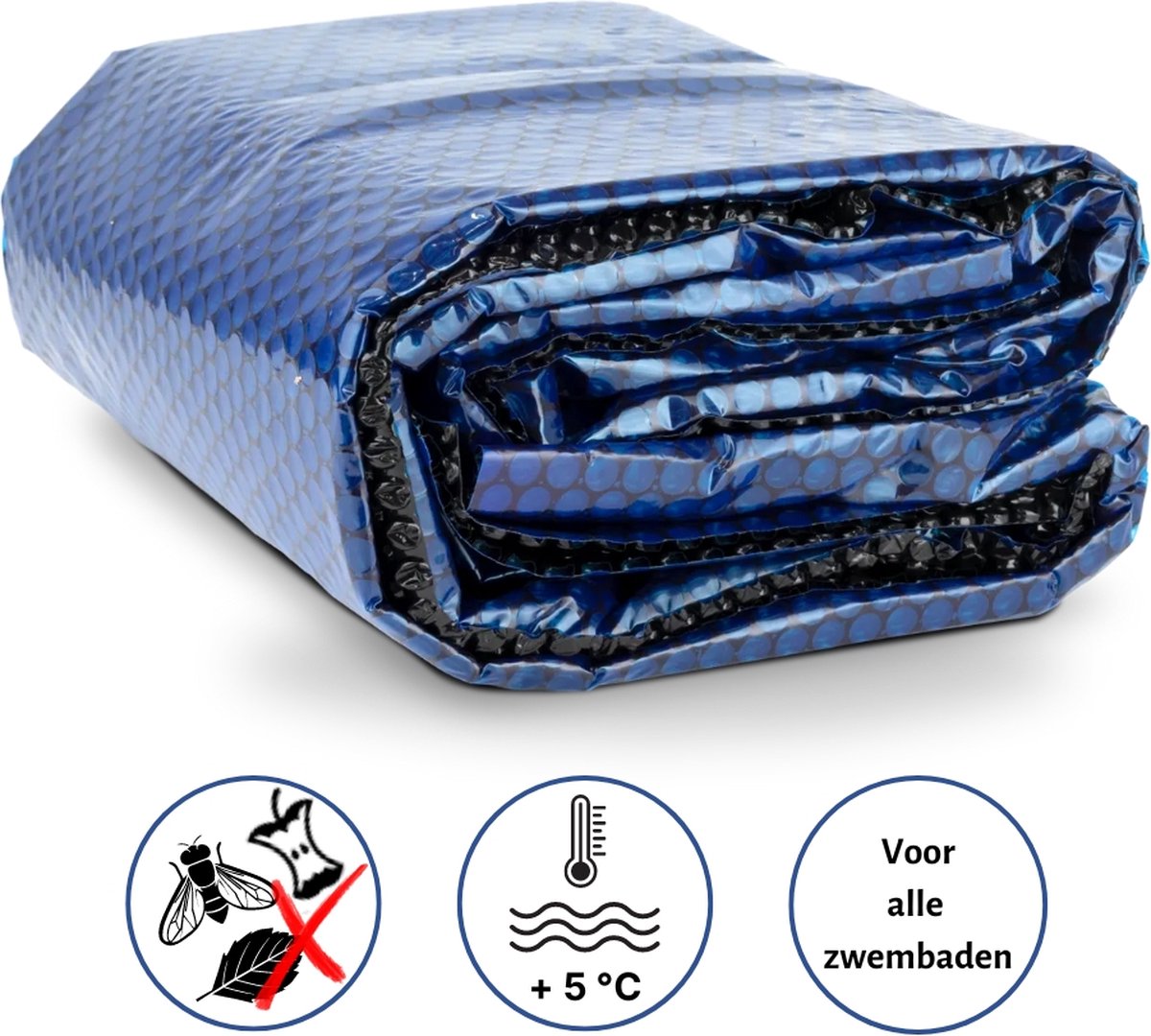 WAYS Dluxe - Solarzeil voor zwembad - Zwembad Afdekzeil - 300 x 200 cm - Zwart/Blauw - Rechthoek - 200 micron - Multifunctioneel zeil - Voor Alle zwembaden